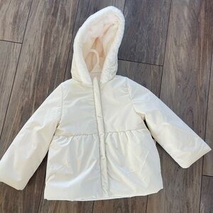 May Ray Kids Faux Fur Lined White cream Jacket size 4T new with tag